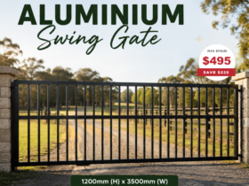 Aluminium Swing Gate 1200x3500mm Black